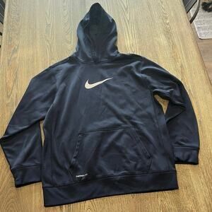 Nike Youth Boys Therma-Fit Pullover Hoodie Sweatshirt Front Pockets Navy Blue XL